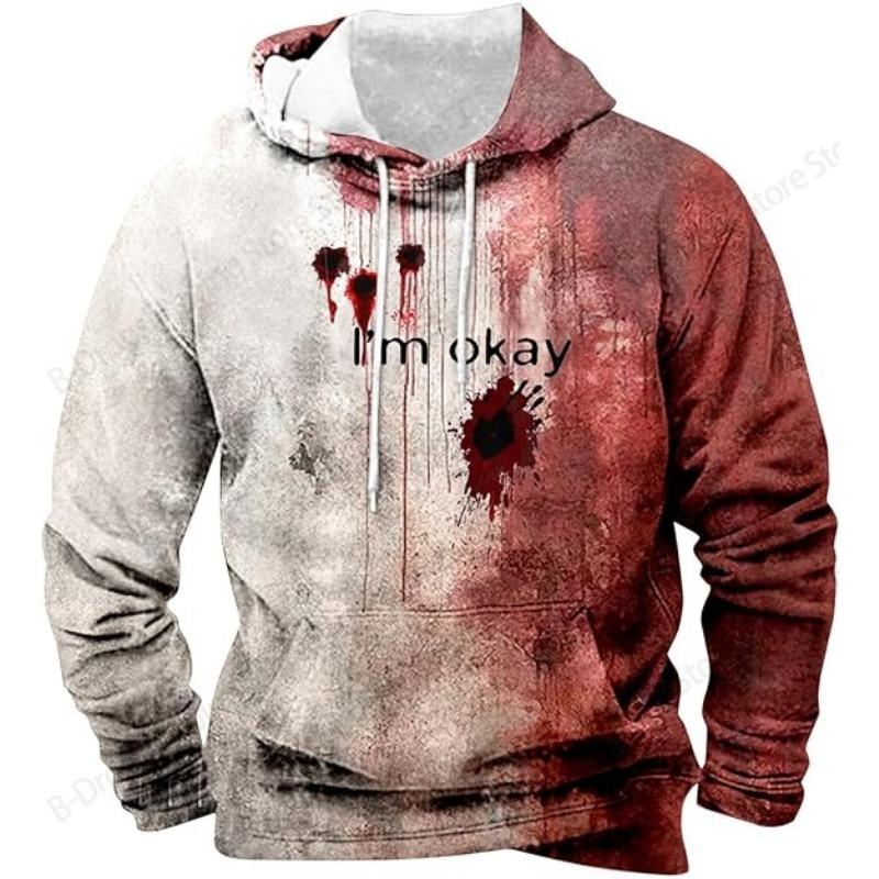 Horror Halloween Blood Letter 3d Print Hoodie Men Women Fashion Oversized Hoodie Sweatshirt Man Tracksuit Mens Clothing Moletom