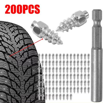 Зимний комплект шипов для шин с инструментом, всего 200 шт., размер 4x12 мм