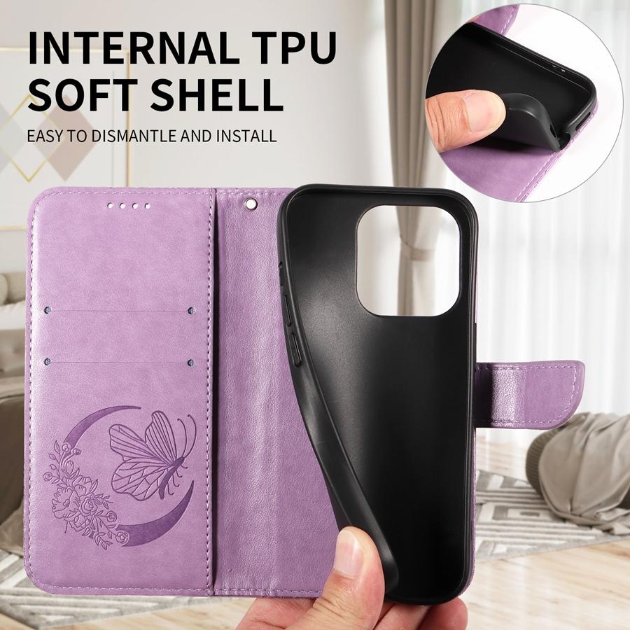 Чехол для телефона Motorola Moto G15 G35 G55 G75 G85 G24 G34 G54 G32 G73 G13 Edge из кожи с тиснением, 50 отделений для карт, чехол-кошелек с ремешком