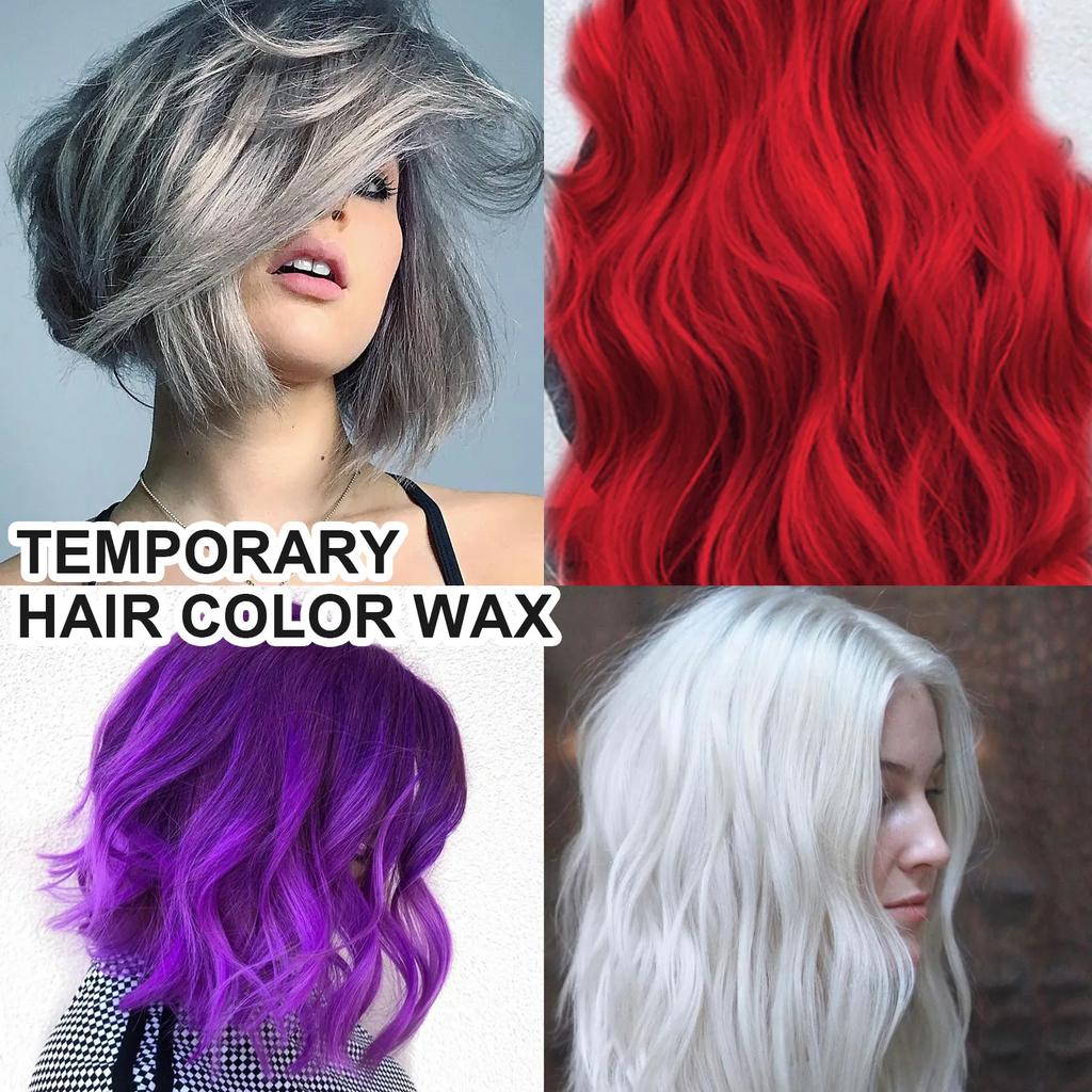 Temporary Hair Color Styling Wax, One-Time Use Washable Hair Cream for Instant Hairstyle Coloring, 30g