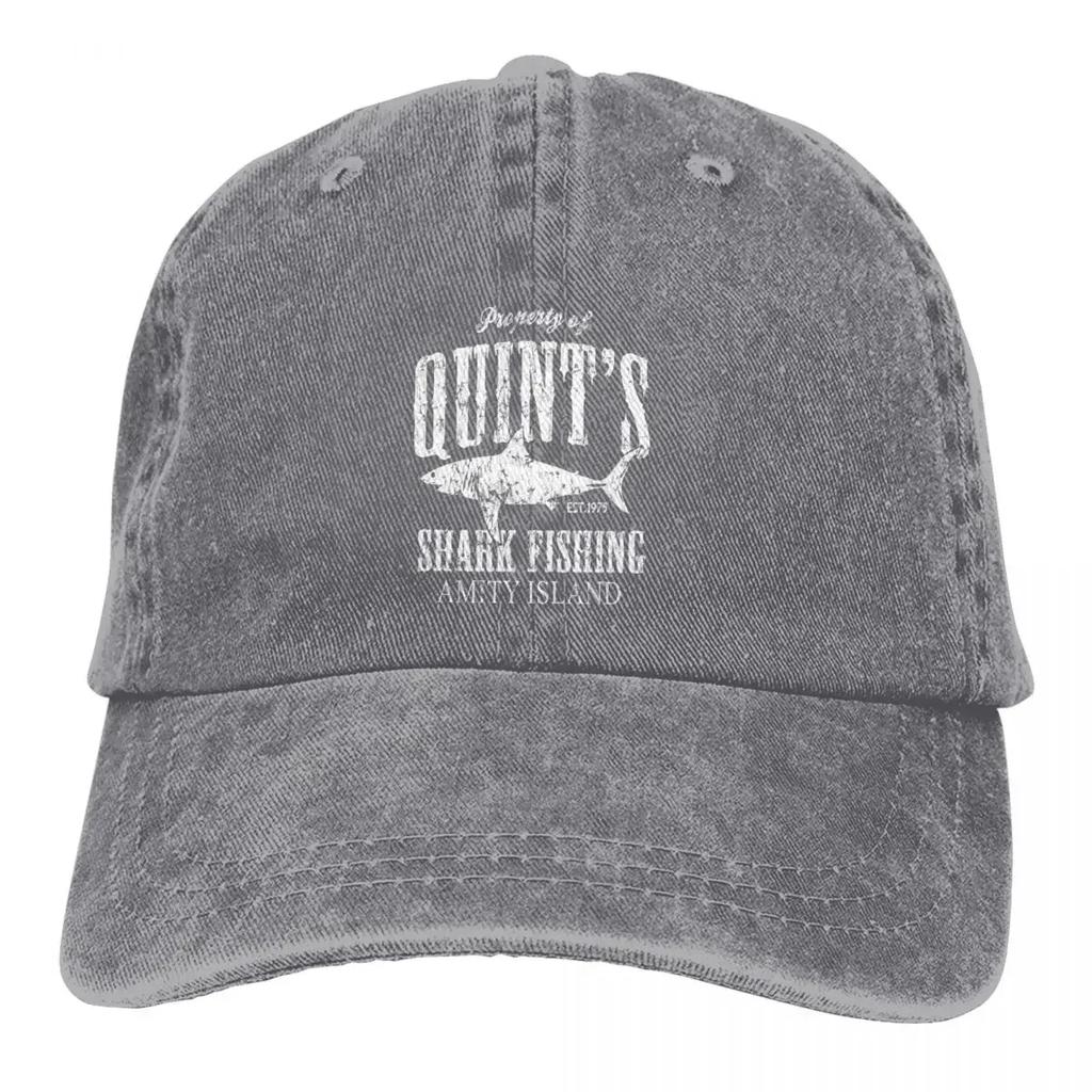 Мужская бейсболка с потертостями Quints Shark Fishing Amity Island Trucker Snapback Cowboy Hat Dad Hat Dive Scuba Diving Golf Hats