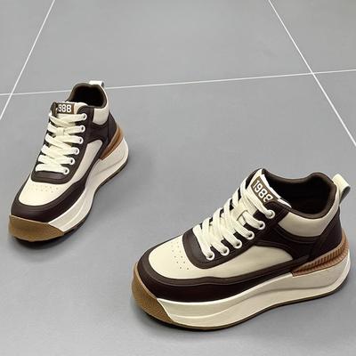 Высокие кроссовки для женщин, весенние новые модные универсальные туфли на платформе с увеличенным верхом, удобные в носке, женская повседневная обувь