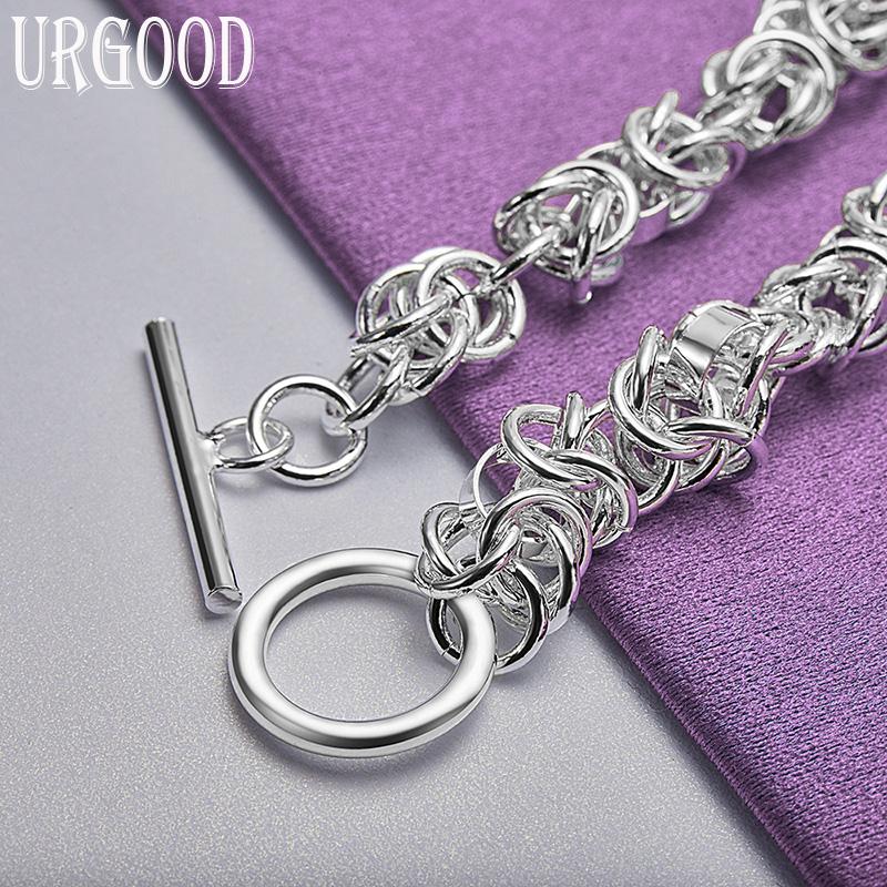 Модный круглый браслет из стерлингового серебра 925 пробы, подарочные ювелирные изделия для вечеринки