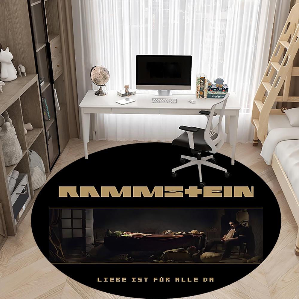 1 шт. Круглый коврик с символикой Rammstein для офиса, Нескользящий, Мягкий и прочный офисный коврик для декора интерьера, Идеально подходит для офиса yy250915073