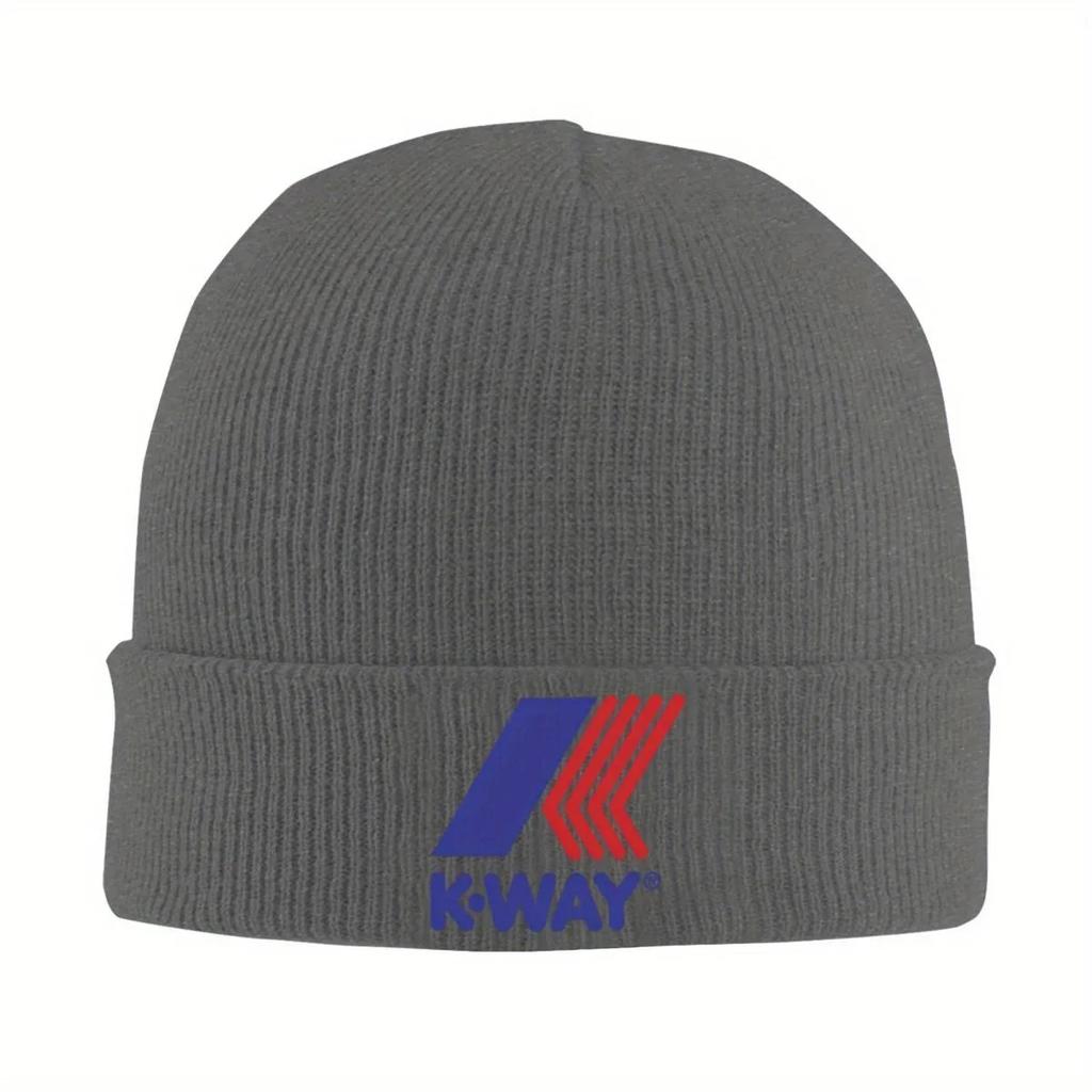 New KWay Logo Knit Hat Beanies Autumn Winter Hats Warm Fashion Cap Unisex Women