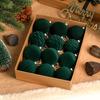 12 Pcs Velvet Christmas Balls Flocking Balls Christmas Tree Ornament Shatterproof Plastic Hanging Baubles Decoration for Xmas Tree Party Home Holiday