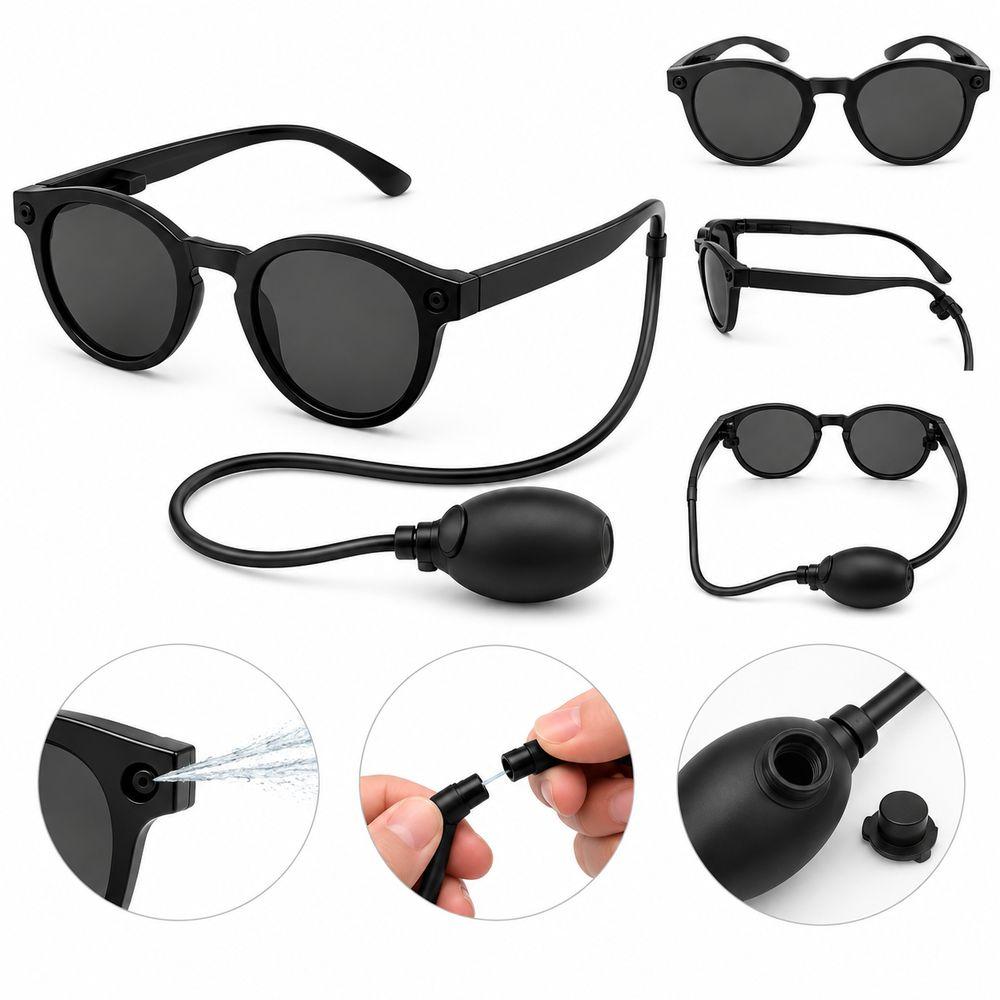 Hidden Tube Water Shooting Sunglasses Refillable Water Chamber Prank Sunglasses Birthday