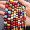 DIY Material For Jewelry Making 4/6/8/10/12mm Loose Beads Random Color Necklace Round Mixed Color Turquoise 20-60Pcs Bracelet Handmade  Accessories