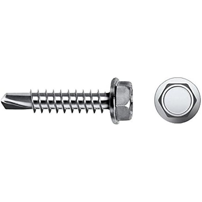 Zèle 963507504 k – vis din 7504 k pointe foret à tête hexagonale ø 6,3 x 50 mm zingué, 100 unités