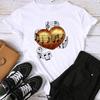 (Asian Size) Fashion Print Female Casual Women's Top Music Love Heart Trend 90s Casual T Clothing Graphic Tee Short Sleeve T-shirt