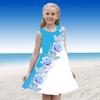 Girls' Dress Sleeveless 3D Blue Tilted Flowers Print Summer Daily Cute Casual Sweet Kids A Line Dress Tank Dress