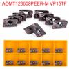 AOMT123608PEERM VP15TF Carbide Milling Cutter 10pcs Indexable Inserts for Steel Cast Iron Non Ferrous Material Use