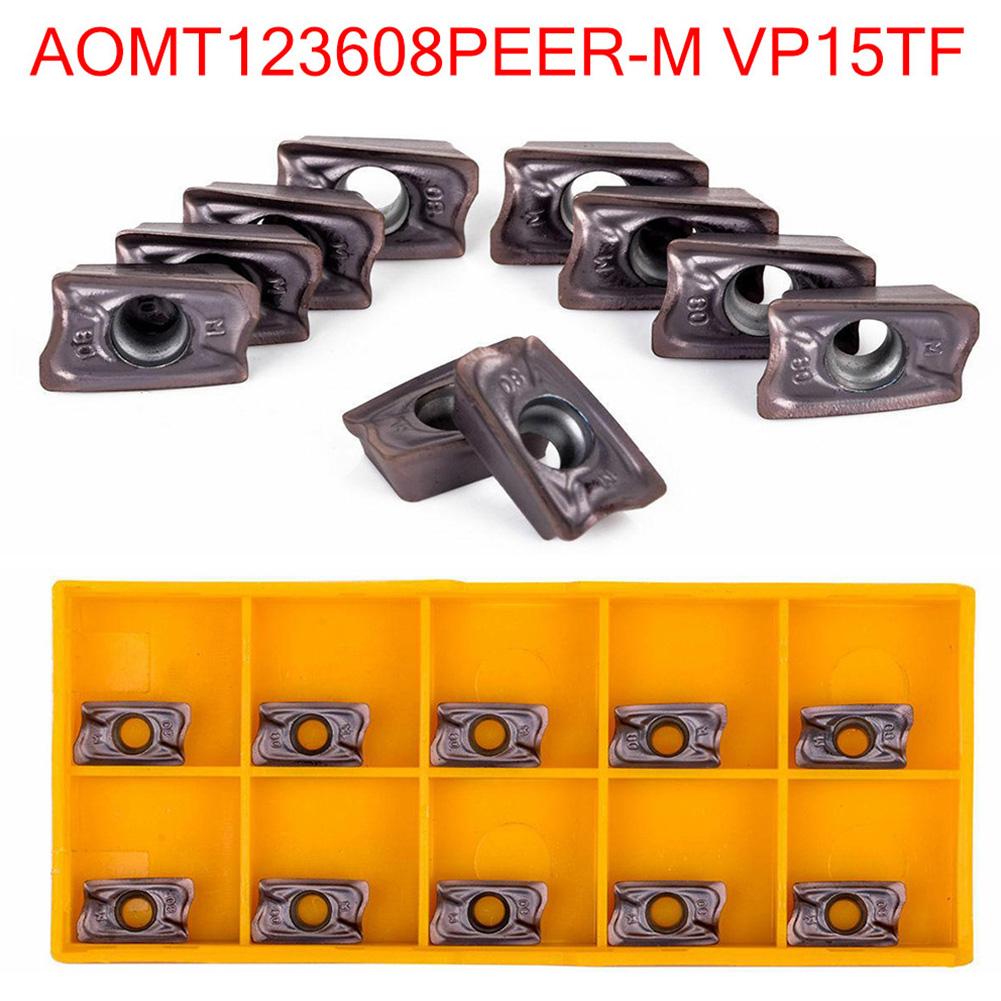 AOMT123608PEERM VP15TF Carbide Milling Cutter 10pcs Indexable Inserts for Steel Cast Iron Non Ferrous Material Use
