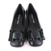 Pristine Sergio Rossi pumps SR PRINCE Jeweled square toe leather black leather  Used