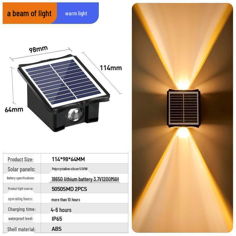 Водонепроницаемый солнечный садовый настенный светильник: Вверх/Вниз Уличный Декор Забора