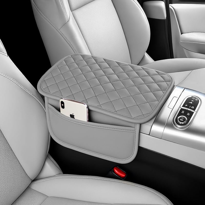Upgraded Car Middle Center Console Cover With 2 Storage, Universal Microfiber Leather Car Armrest Cover Cushion For For Most Vehicles, Memory Foam