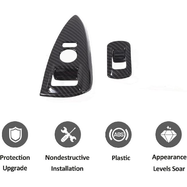 ABS Car Window Lift Switch Button Panel Frame Cover Trim Decoration Sticker For Chevrolet Corvette C6 2005-2013 Auto Glass Lift Switch Frame (Carbon