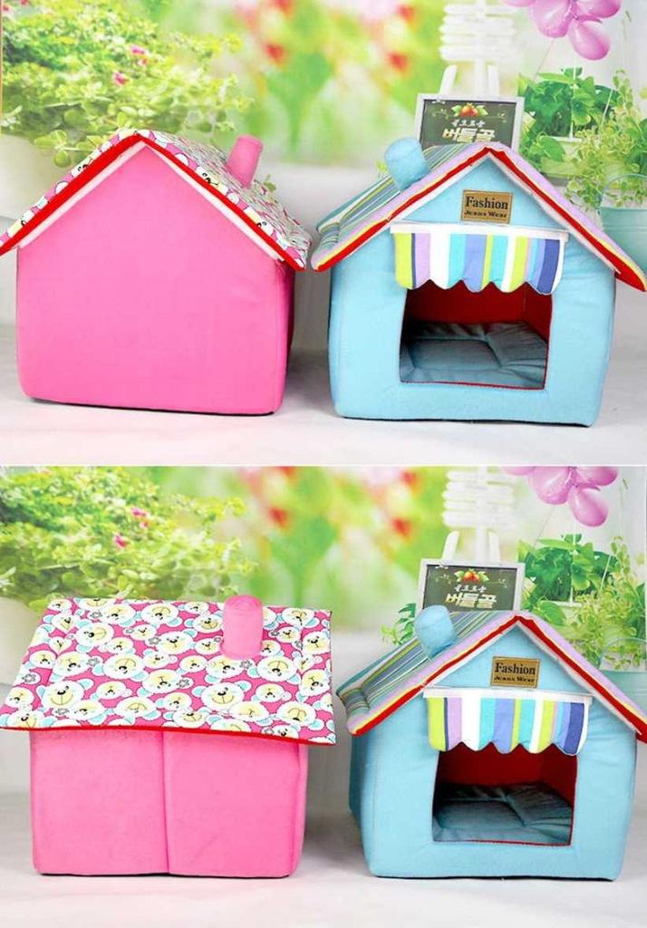 Fluffy Mountain Cabin-Style Pet House, Dog Kennel, Indoor Use, Small, Brown