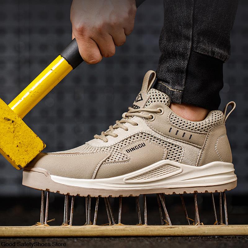 Дышащая сетчатая защитная обувь для мужчин для работы кроссовки противоударные неразрушимые туфли легкие стальные носки рабочая обувь для мужчин обувь