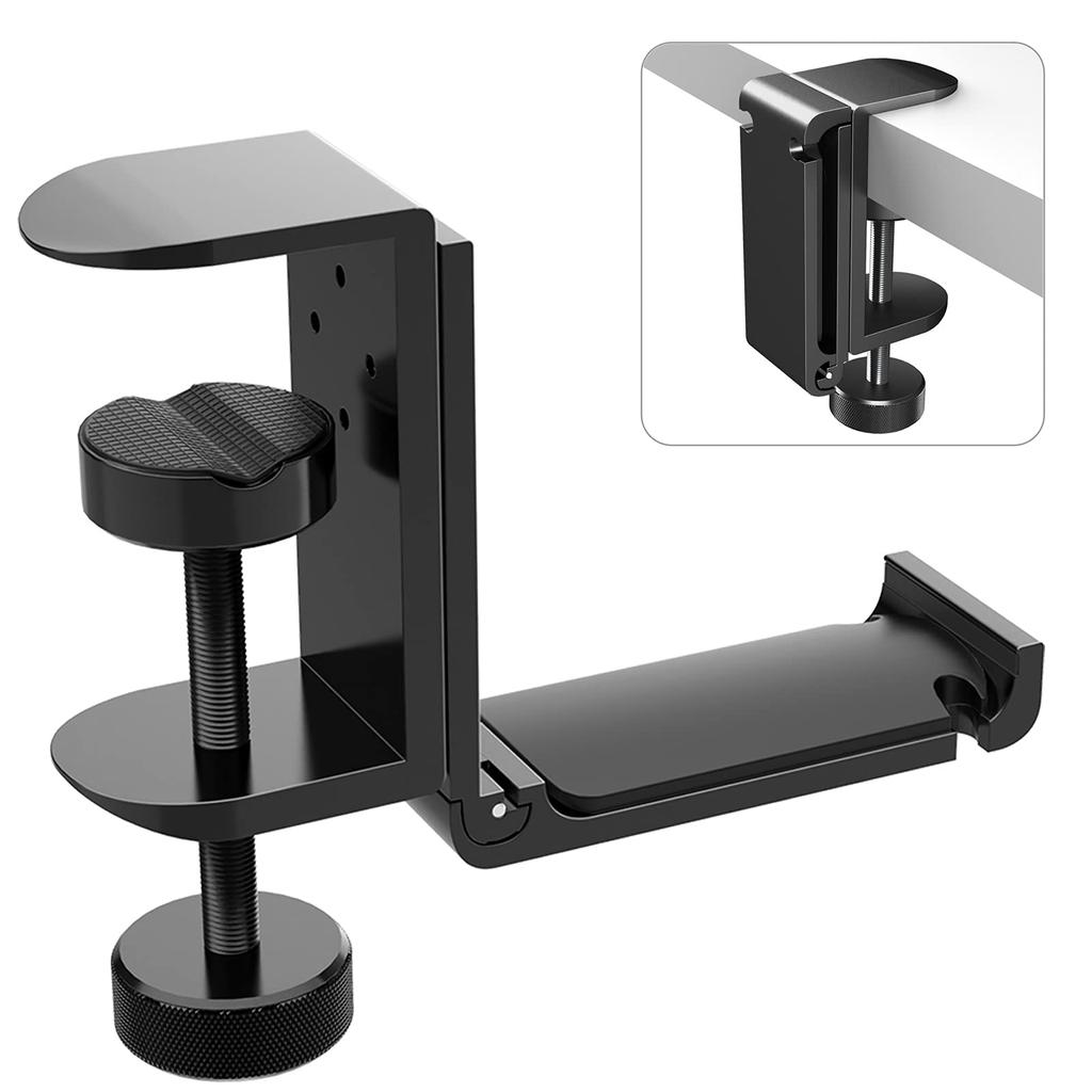 Подставка для гарнитуры APPHOME, подвесная подставка, настольная складная подставка с зажимом для кабеля, для хранения игровой гарнитуры, регулируемый алюминиевый крючок, настольная подставка для гарнитуры