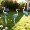 Садовые статуи DYS Blue Heron, Декор из металлических журавлей, Скульптура для двора, Птицы-украшения для газона, для заднего двора, пруда, патио, крыльца, Наружные украшения