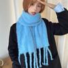 Luochi Knitting~Плюшевый шарф конфетных цветов: Мягкий, приятный для кожи, теплый, с кисточками и косами, универсальный зимний шарф-снуд для женщин.