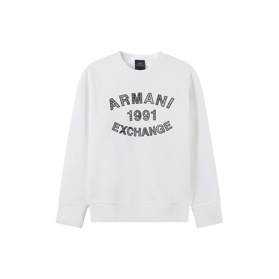 ARMANI EXCHANGE Sweatshirts Men's White Crew Neck Moderate Regular 6RZMGA-ZJ4XZ-1116