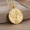 Queen Elizabeth gold coin necklace, titanium plated 18K gold, ins women's collarbone chain, creative gold coin accessories