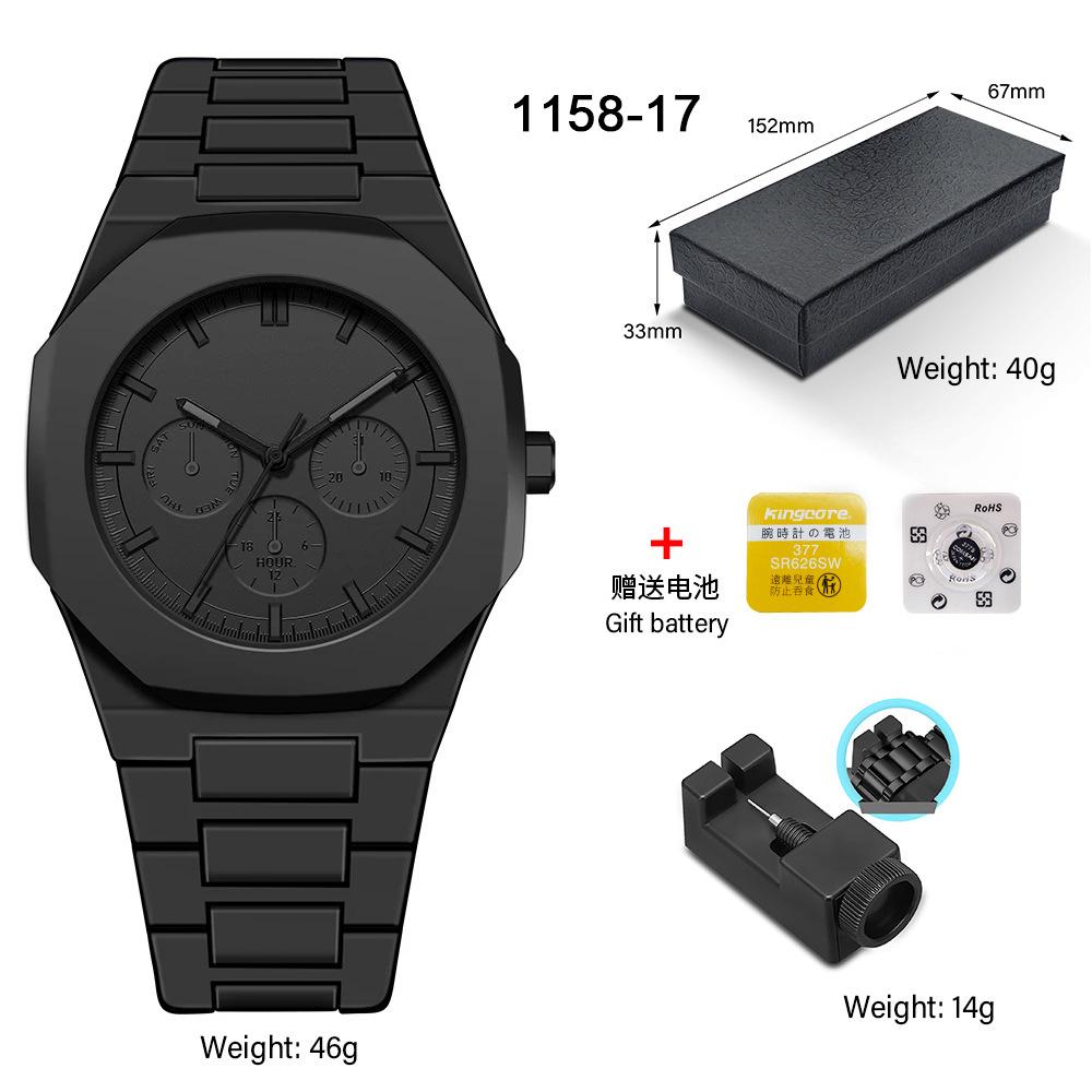 Classic Men's Watch Plastic Granular Belt Business Exquisite Waterproof Explosive Matte Oil Quartz Watch Fashion
