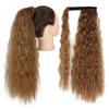 XINRAN Corn Wavy Long Ponytail Synthetic for Women Hairpiece Wrap On Clip Hair Extensions Black Brown Pony Tail Blonde Hair