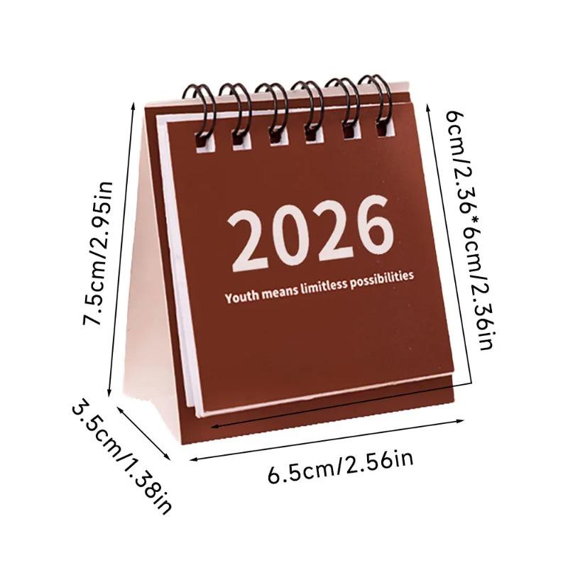 2026 Мини Простой Настольный Календарь Креативный Календарь на Спирали для Украшения Рабочего Стола и Офисных Принадлежностей Маленький Настольный Календарь