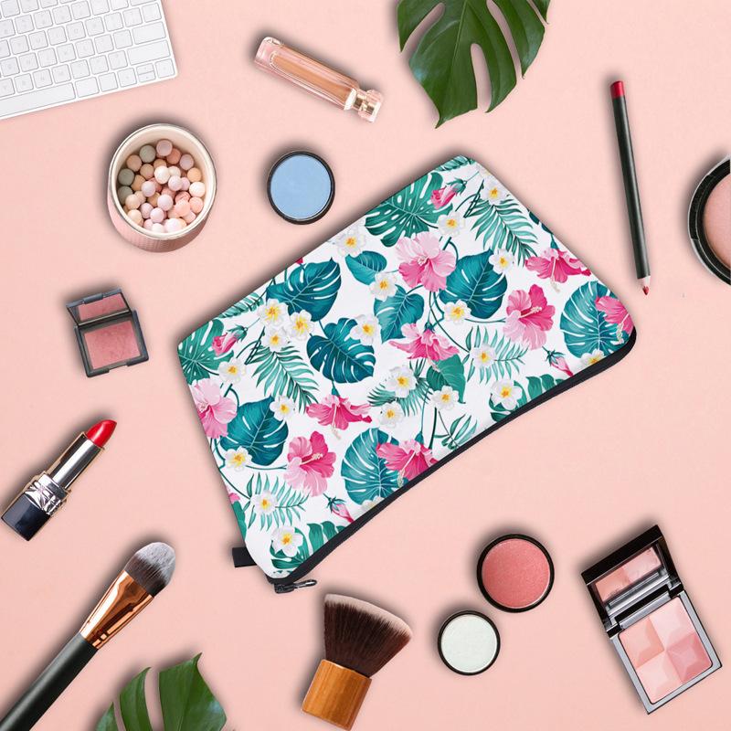 Женская косметичка с принтом листьев, органайзер для туалетных принадлежностей, дорожный кейс для хранения ARI