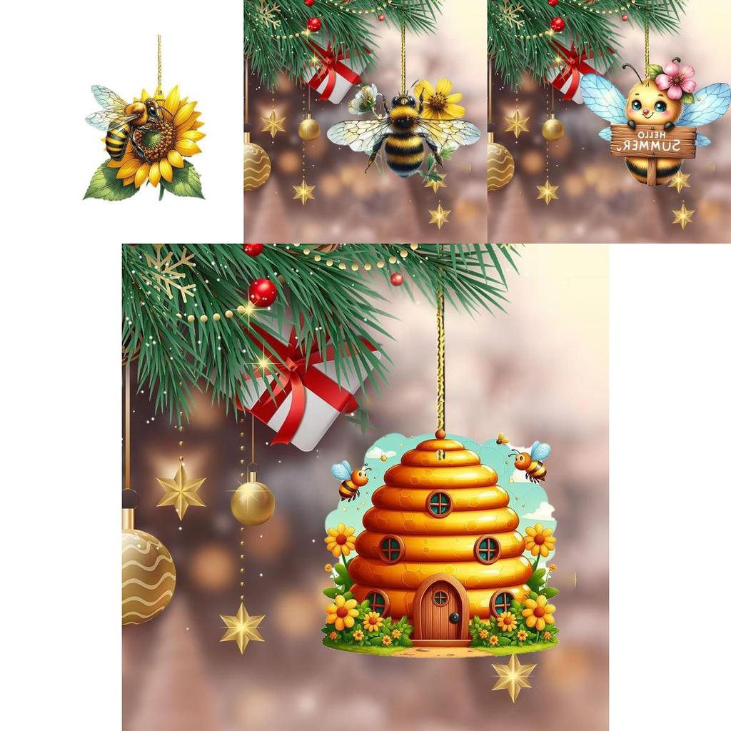 Милое Минималистичное Акриловое Украшение Пчела для Автомобиля Подарок для Праздничного Обаяния Интерьера