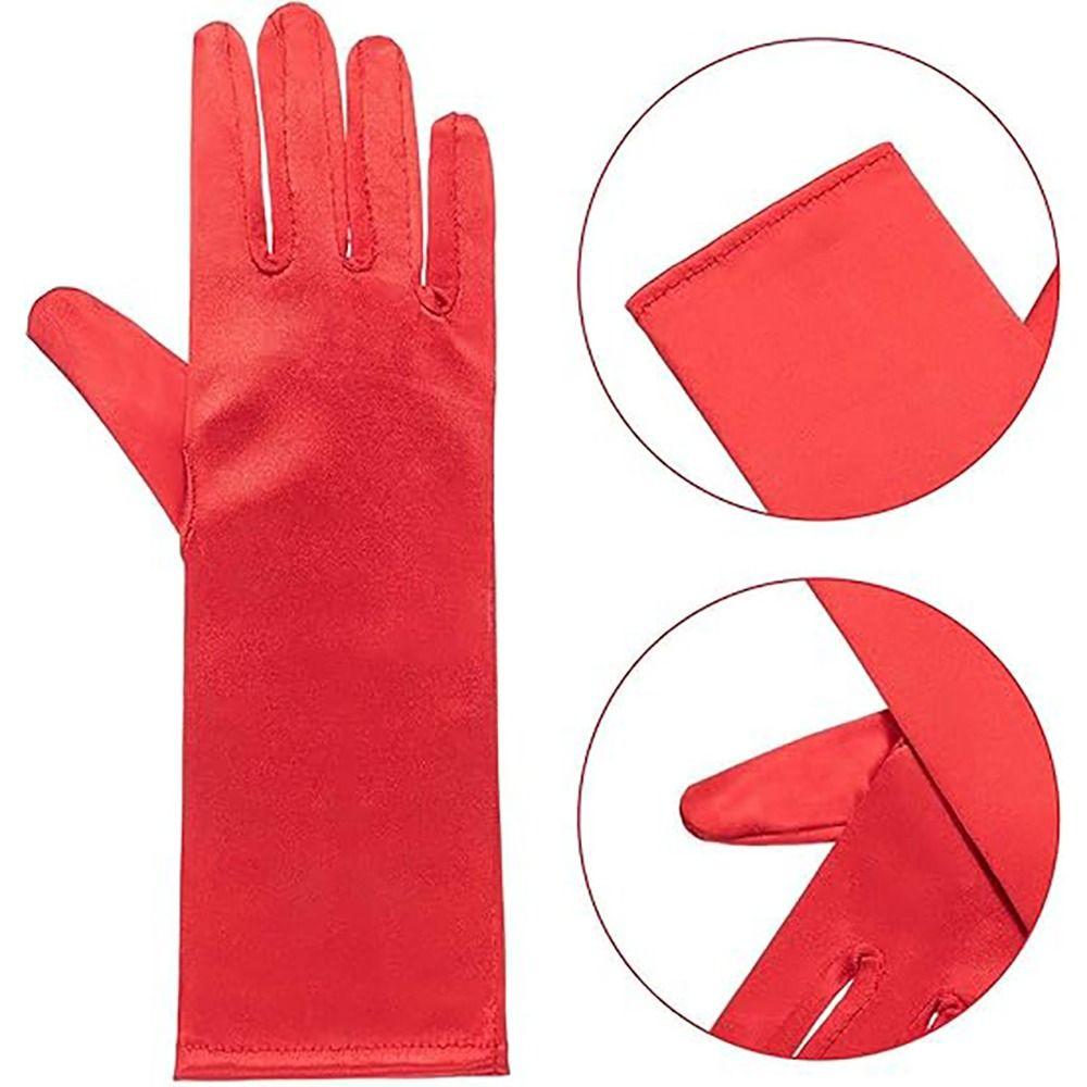 Однотонные детские перчатки Сатиновые танцевальные митенки Новая мода Сценический костюм для выступлений Девочки