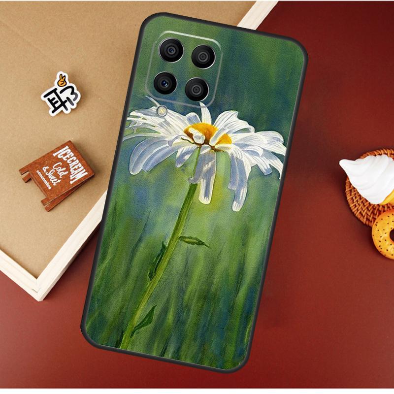 Акварельный чехол с ромашками для Samsung Galaxy M51 M31 M21 M11 M16 M36 M56 M53 M12 M32 M52 M15 M35 M55 M14 M34 M54