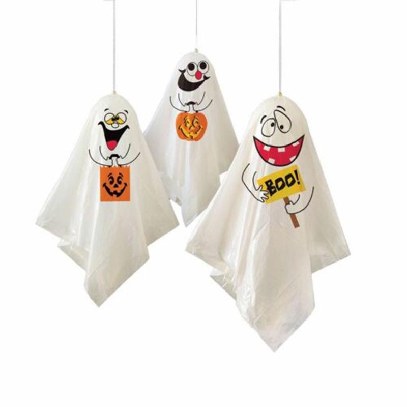 Haunted 3 Halloween Hanging White Ghost Spooks Party Decoration Outdoor Indoor