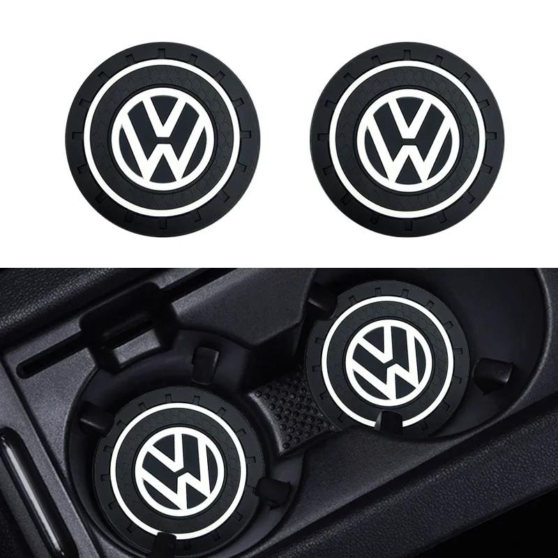 For Volkswagen VW Car Waterproof Pads Water Cup Slot Anti-Skid Pads Auto Parts For Volkswagen GTI R-Line R Polo Golf T5 Passat M