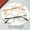 Retro Round Frame Reading Glasses Far And Near Dual-use Women Men Progressive Multi-focus Anti-blue Light Presbyopic Eyeglasses