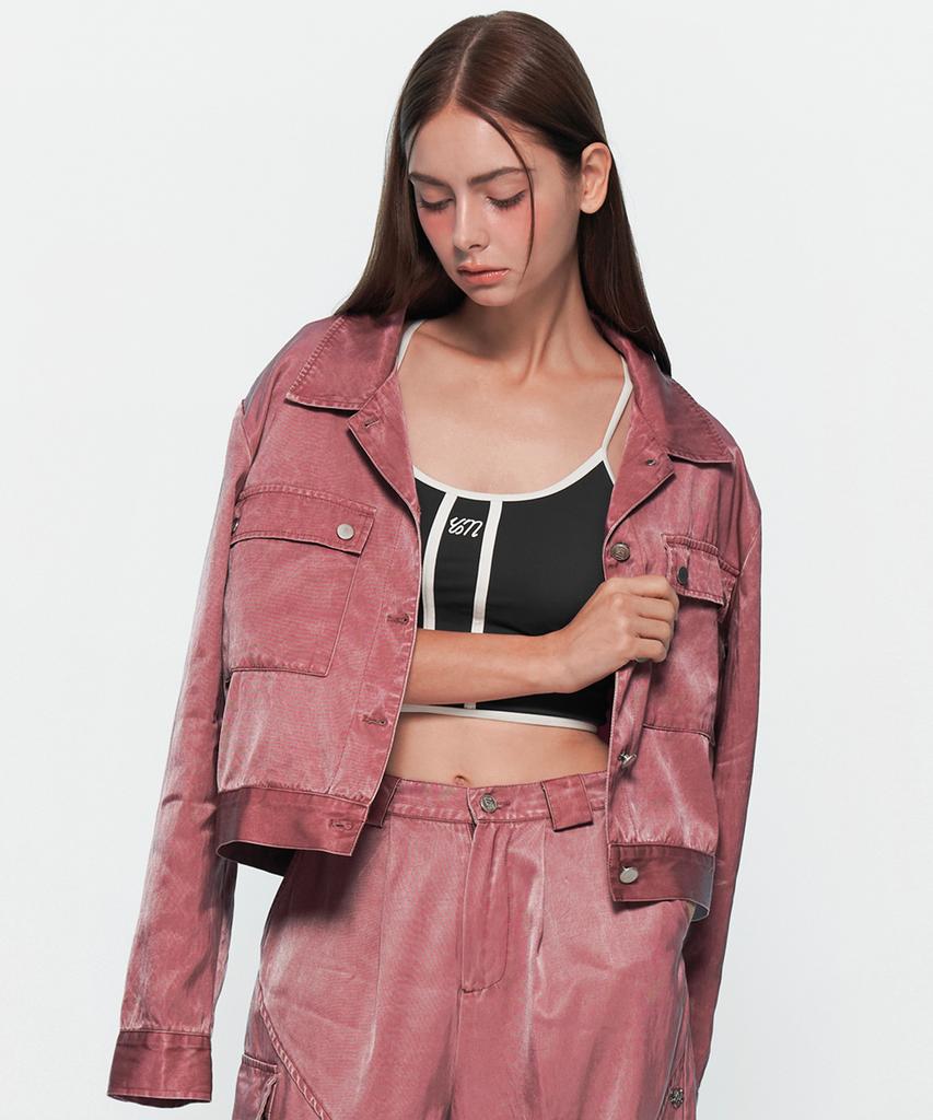 UUM Gloss Bio Crop Jacket Pink