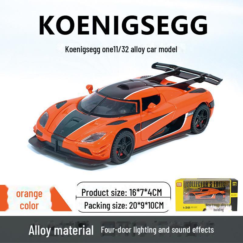 Синао 1:32 Модель спортивного автомобиля Koenigsegg - распашная дверь, звук и свет, инерционный механизм, игрушка из сплава