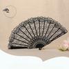 1Pc European Retro Black White Lace Folding Fan Women Lolita Art Classical Hand-held Fan Dance Photo Cosplay Opera Party Props