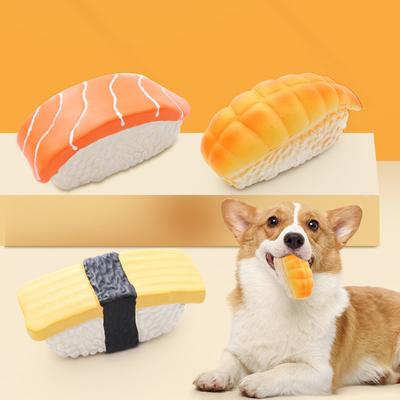 Игрушка-суши для собак, забавные милые интерактивные скрипучие игрушки, устойчивая к укусам, износостойкая жевательная игрушка для домашних животных