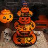 Halloween 3 Layer 3D Cupcake Stand Decoration Desk Dessert Display Plate Food Display Cupcakes Tower for Club Party Decoration