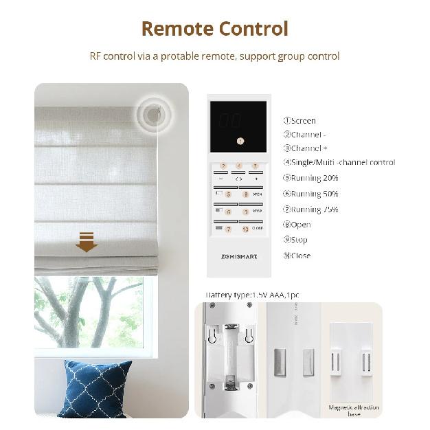 Zemismart Zigbee Умный Перезаряжаемый Мотор для Рулонных Штор для Трубки 17 мм 25 мм 28 мм Работает с Приложением Tuya Smart Life