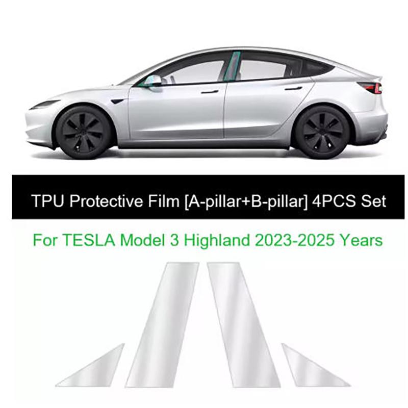 For Tesla Model 3/Y 2017-2025 A-Pillar B-Pillar Protective Film TPU Scratch-Resistant Film Car Clothing Wrap Color-Changing FilmGood product