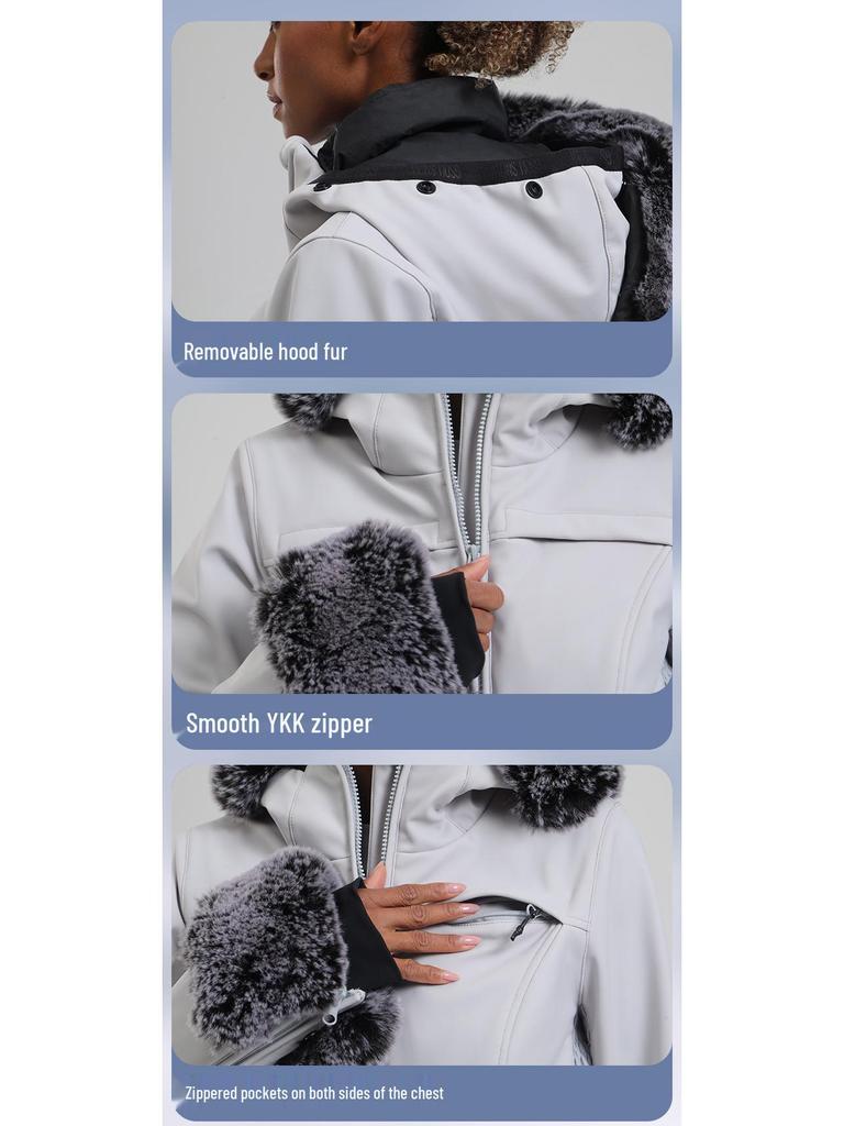 Women's Slim-Fit Double Board Windproof Ski Suit - Waterproof, Thickened, Warm, for Extreme Cold