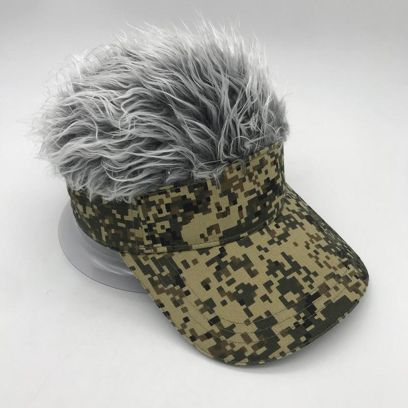 Novelty Unisex Sport Wig Visor Funny Golf Baseball Cap Spiked Flair Custom Travel Outdoor Gift-Polyester/Cotton Four Seasons