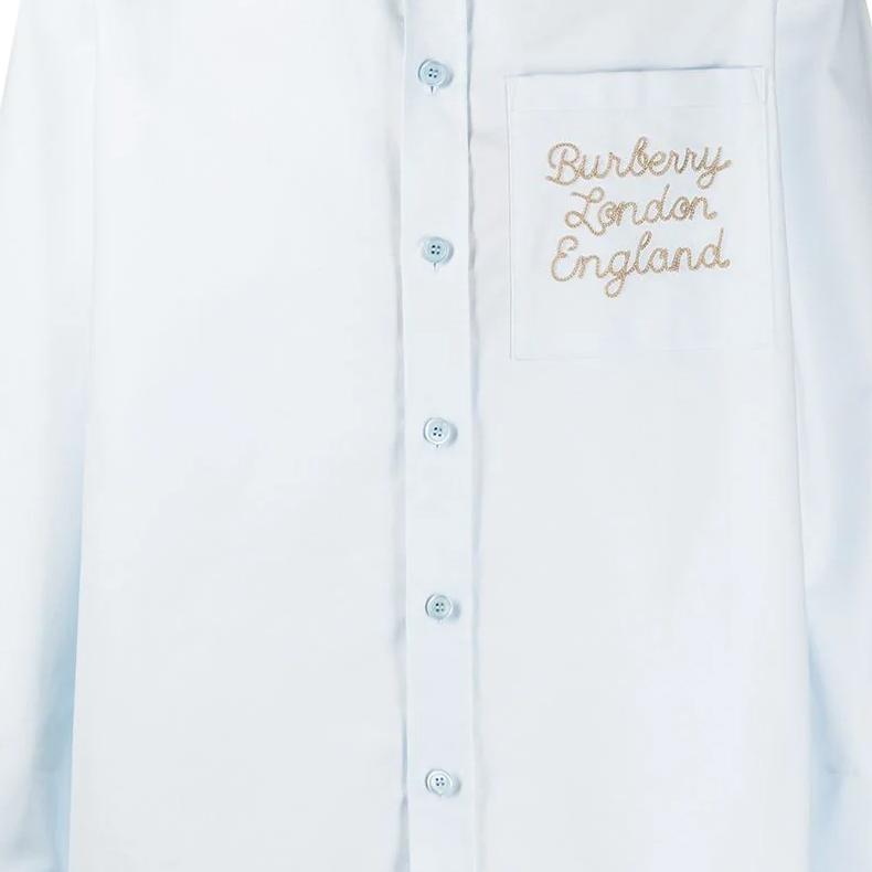 Burberry Shirts Men's Blue Pointed Collar Moderate Other 80367561