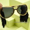 Cross-eyed Cat King Party Glasses with Sideburns