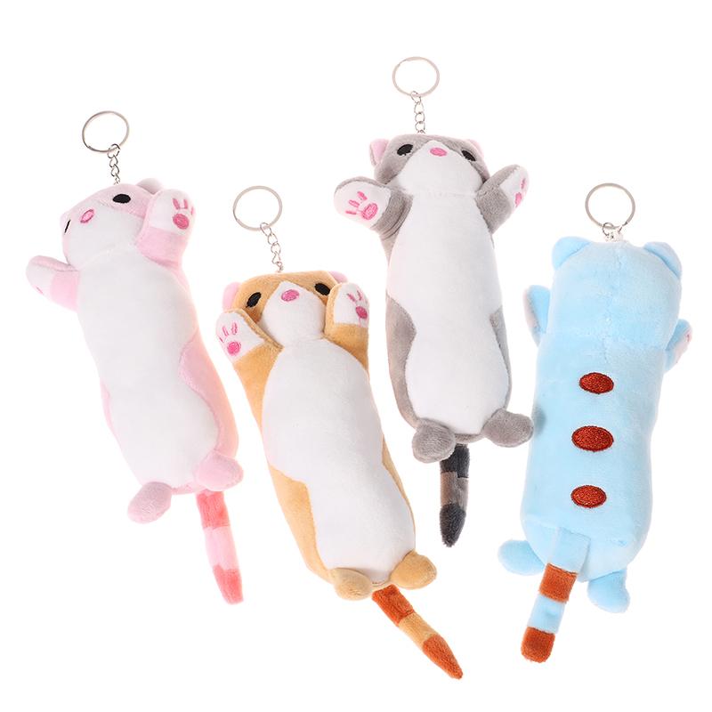 Lovely Long Cat Plush Doll Toys Soft Stuffed Animal Keychain Backpack Pendant For Kids Girls Birthday Gifts